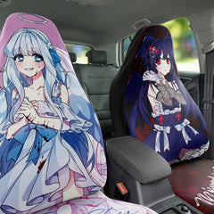 Saidah and Laylah - Dark and Light Anime Angel Twins Anime Car Seat Cover (x2) - kawaiiwaru