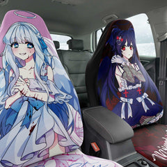 Saidah and Laylah - Dark and Light Anime Angel Twins Anime Car Seat Cover (x2) - kawaiiwaru