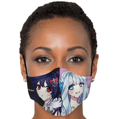 Saidah and Laylah - Dark and Light Anime Angel Twins Face Mask - kawaiiwaru