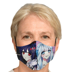 Saidah and Laylah - Dark and Light Anime Angel Twins Face Mask - kawaiiwaru