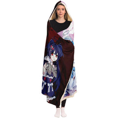 Saidah and Laylah - Dark and Light Anime Angel Twins Hooded Blanket - kawaiiwaru