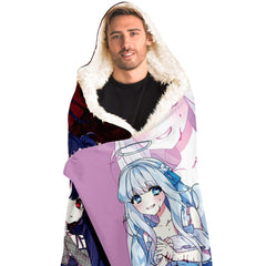 Saidah and Laylah - Dark and Light Anime Angel Twins Hooded Blanket - kawaiiwaru