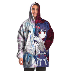 Saidah and Laylah - Dark and Light Anime Angel Twins Snug Hoodie - kawaiiwaru