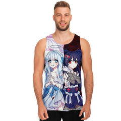 Saidah and Laylah - Dark and Light Anime Angel Twins Unisex AOP Tank Top - kawaiiwaru