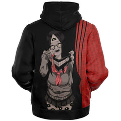 Sehen cosplaying as Himiko Toga - Dark Edition - Crazy Waifu Anime Girl Sherpa Jacket Hoodie - kawaiiwaru