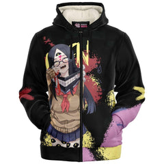 Sehen cosplaying as Himiko Toga - X Edition - Crazy Waifu Anime Girl Sherpa Jacket Hoodie - kawaiiwaru