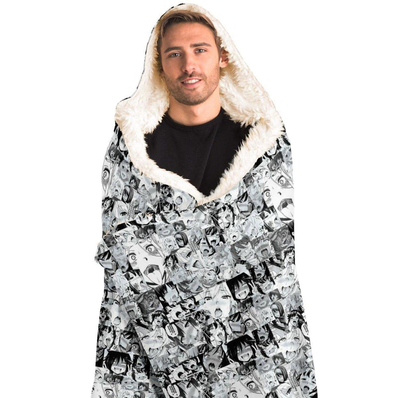 Sexy Ahegao Hentai Faces Hooded Blanket - kawaiiwaru