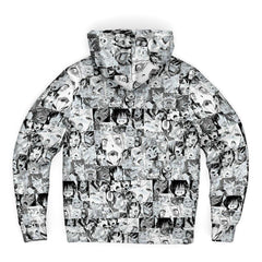 Sexy Ahegao Hentai Faces Sherpa Jacket Hoodie - kawaiiwaru