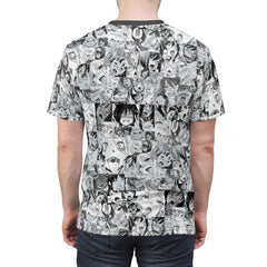 Sexy Ahegao Hentai Faces Unisex AOP Cut & Sew Tee - kawaiiwaru