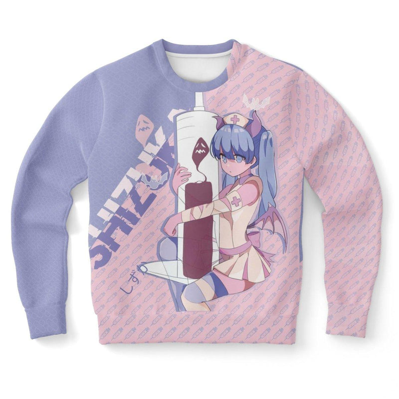 Shizuka Kawaii Anime Nurse - Creepy Cute - Unisex AOP Sweatshirt - kawaiiwaru