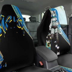 Tori - Icy blue raspberry - Neko skater anime Car Seat Cover (x2) - kawaiiwaru