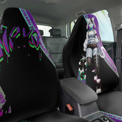 Tori - Lethal purple - Neko skater anime girl Car Seat Cover (x2) - kawaiiwaru