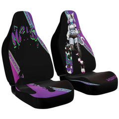 Tori - Lethal purple - Neko skater anime girl Car Seat Cover (x2) - kawaiiwaru