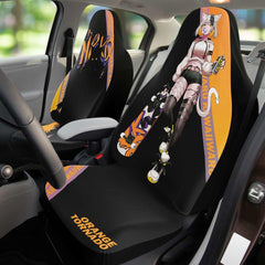 Tori - Orange tornado - Neko skater anime girl Car Seat Cover (x2) - kawaiiwaru