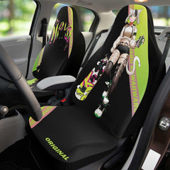 Tori - Original - Neko skater anime girl Car Seat Cover (x2) - kawaiiwaru