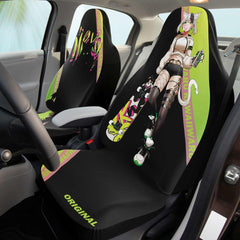 Tori - Original - Neko skater anime girl Car Seat Cover (x2) - kawaiiwaru