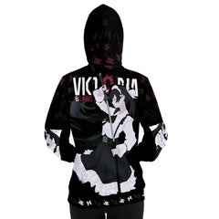 Victoria Blanche Deadly anime girl maid AOP Hoodie - kawaiiwaru