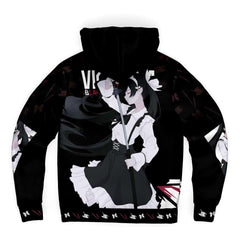 Victoria Blanche Deadly anime girl maid AOP Sherpa Jacket Hoodie - kawaiiwaru