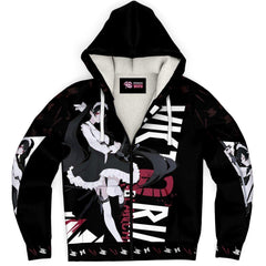 Victoria Blanche Deadly anime girl maid AOP Sherpa Jacket Hoodie - kawaiiwaru