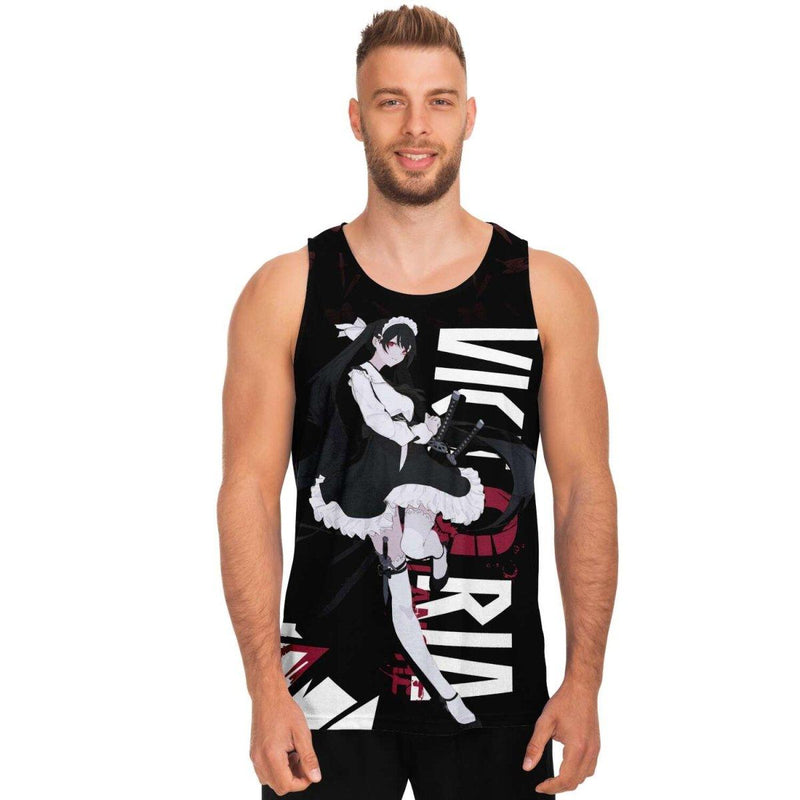 Victoria Blanche Deadly anime girl maid AOP Tank Top - kawaiiwaru