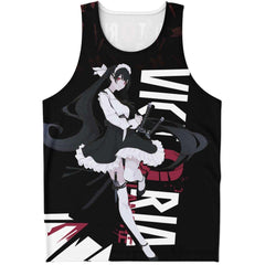 Victoria Blanche Deadly anime girl maid AOP Tank Top - kawaiiwaru