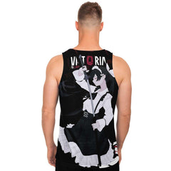 Victoria Blanche Deadly anime girl maid AOP Tank Top - kawaiiwaru