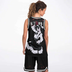 Victoria Blanche Deadly anime girl maid Basketball Jersey Set - kawaiiwaru