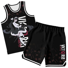 Victoria Blanche Deadly anime girl maid Basketball Jersey Set - kawaiiwaru