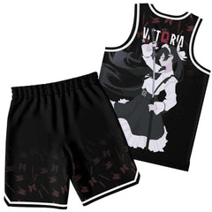 Victoria Blanche Deadly anime girl maid Basketball Jersey Set - kawaiiwaru