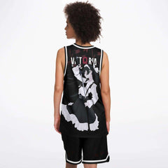 Victoria Blanche Deadly anime girl maid Basketball Jersey Set - kawaiiwaru