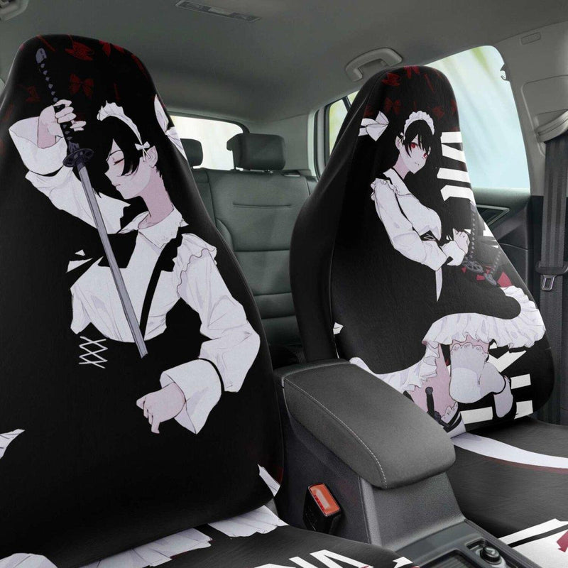 Victoria Blanche Deadly anime girl maid Car seat cover (x2) - kawaiiwaru