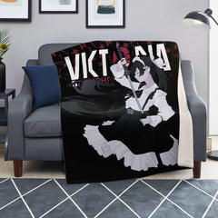 Victoria Blanche side Deadly anime girl maid Premium Blanket - kawaiiwaru