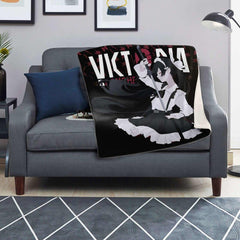 Victoria Blanche side Deadly anime girl maid Premium Blanket - kawaiiwaru