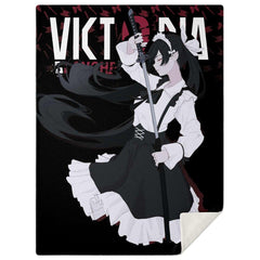 Victoria Blanche side Deadly anime girl maid Premium Blanket - kawaiiwaru