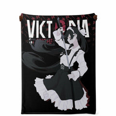 Victoria Blanche side Deadly anime girl maid Premium Blanket - kawaiiwaru