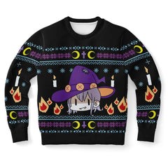 Witch Face Christmas Unisex AOP Ugly Sweatshirt - kawaiiwaru