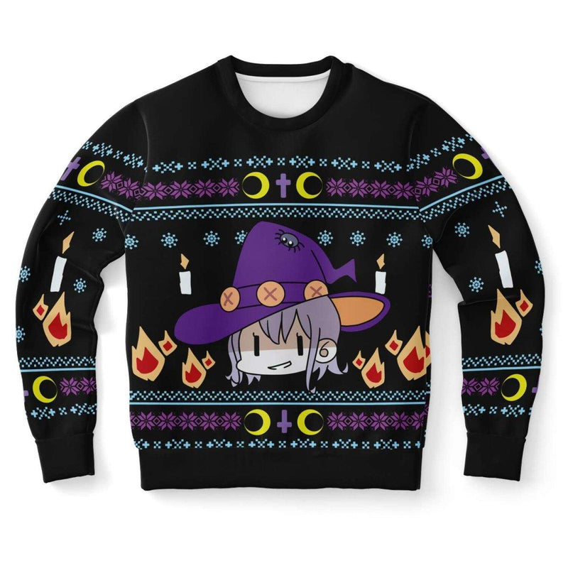 Witch Face Christmas Unisex AOP Ugly Sweatshirt - kawaiiwaru