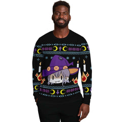 Witch Face Christmas Unisex AOP Ugly Sweatshirt - kawaiiwaru