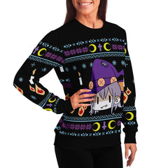 Witch Face Christmas Unisex AOP Ugly Sweatshirt - kawaiiwaru