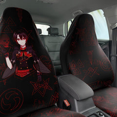 Zephyr Anti Social Black Magic Anime Boy - Car seat cover (X2) - kawaiiwaru